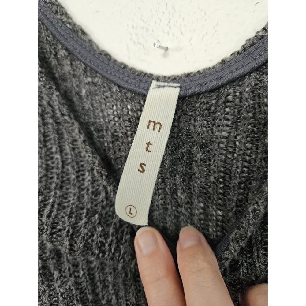 MTS Grey Knit Sleeveless Top Size Large Polyester/Rayon - Picture 4 of 5